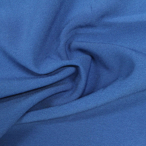 Polyester Viscose Stretch Linen-Look Fabric, 156 gsm — Blue