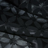 Black Tone-on-Tone Floral Chiffon, Polyester — photo 2