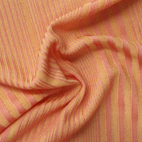 Orange Vertical-Stripe Rib Knit