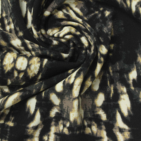 Black Abstract Linen-Look, Polyester