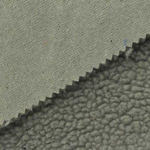 100% Polyester Sherpa Fleece Fabric, 360 gsm, 160 cm — Grey