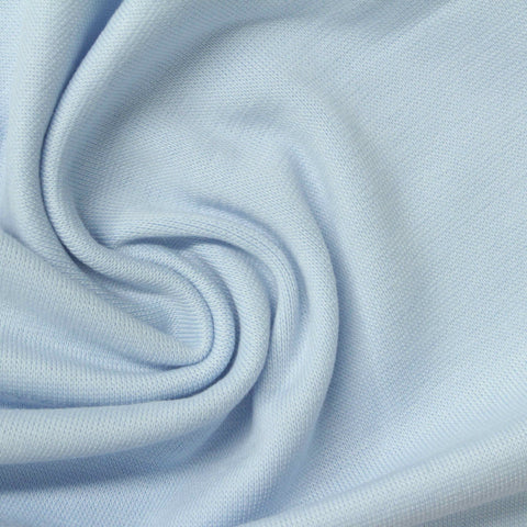 Light Blue Ribbed Rib Knit, Poly-Cotton