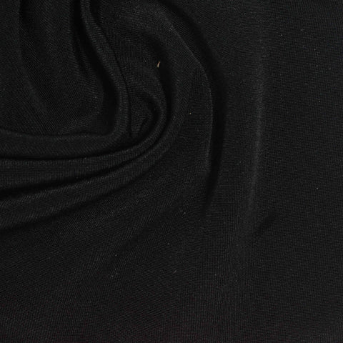 Acetate Polyester Stretch Scuba Knit Fabric, 250 gsm, 140 cm — Black