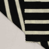 Black Horizontal-Stripe Jersey Knit, Viscose-Poly — photo 2