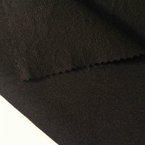 Jacquard Viscose Nylon Blend Stretch Knit Fabric, 420 gsm, 160 cm — Black, ref EF-207172