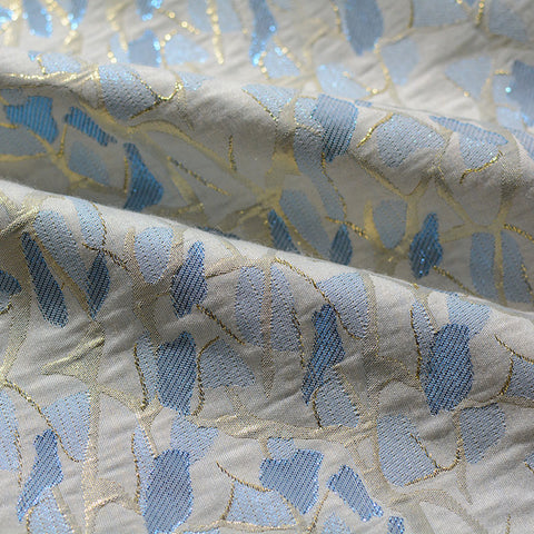 Blue Abstract Jacquard, Polyester, 180 gsm