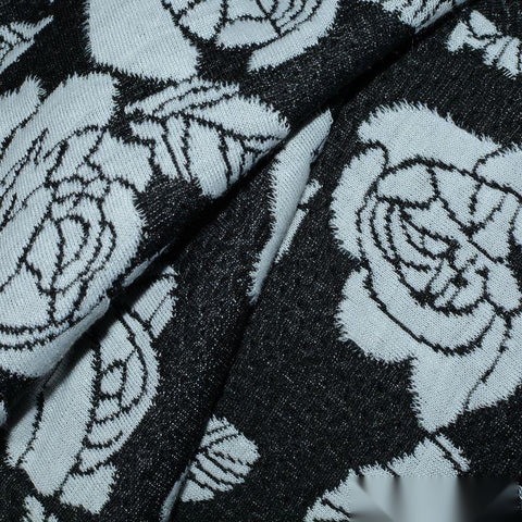 Light Blue Floral Jacquard, Polyester