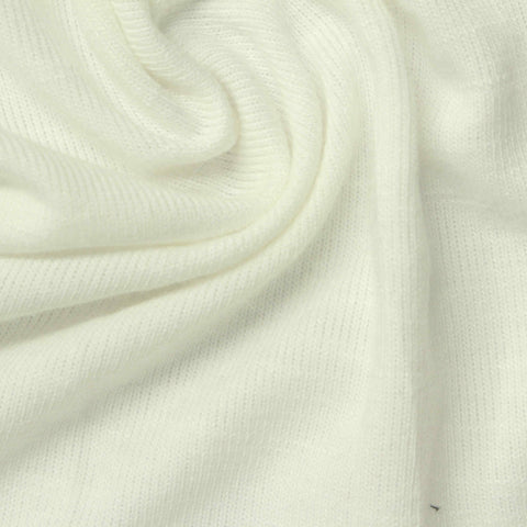 Polyester Viscose Stretch Jersey Knit Fabric, 220 gsm, 160 cm — White