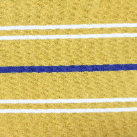 Striped Cotton Polyester French Terry Fabric, 210 gsm, 165 cm — Yellow