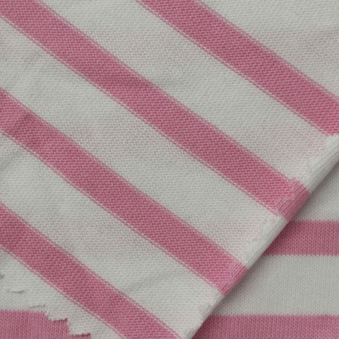 Pink Horizontal-Stripe Jersey Knit, Cotton, 210 gsm