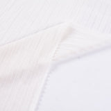 Viscose Polyester Stretch Rib Knit Fabric, 180 gsm — White — photo 2