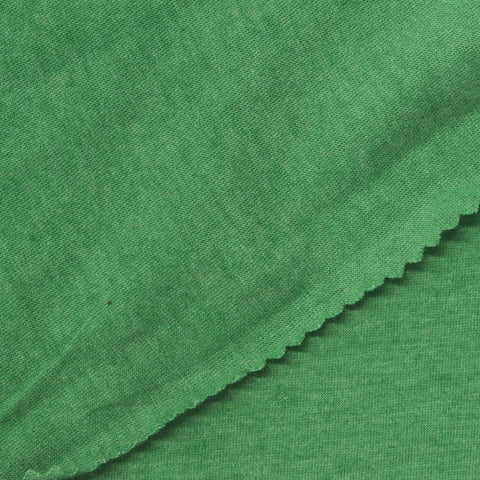Green Heather Jersey Knit, Poly-Cotton, 145 gsm
