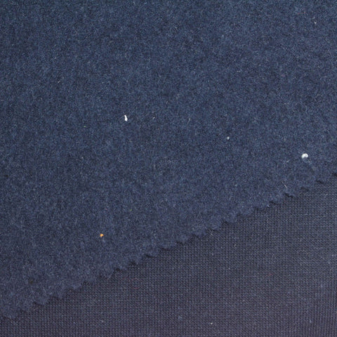 Brushed Polyester Cotton Knit Fabric, 320 gsm — Navy