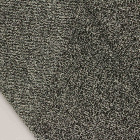 Heathered Grey Marl Rib Knit, Polyester, 220 gsm