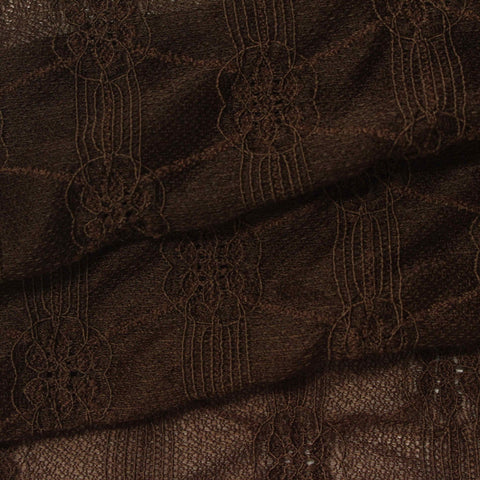 Dark Brown Openwork Warp Knit, Polyester