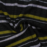 Black Horizontal-Stripe Rib Knit, Poly-Viscose — photo 2