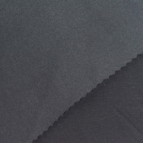 Polyester Cotton Stretch Scuba Knit Fabric, 350 gsm, 165 cm — Black, ref EF-270412