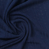 Polyester Stretch Rib Knit Fabric, 170 gsm, 175 cm — Navy — photo 2