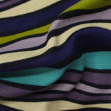 Teal Wavy-Stripe Interlock Knit, Polyester — photo 2