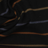 Brown Horizontal-Stripe Scuba Knit, Poly-Viscose — photo 2
