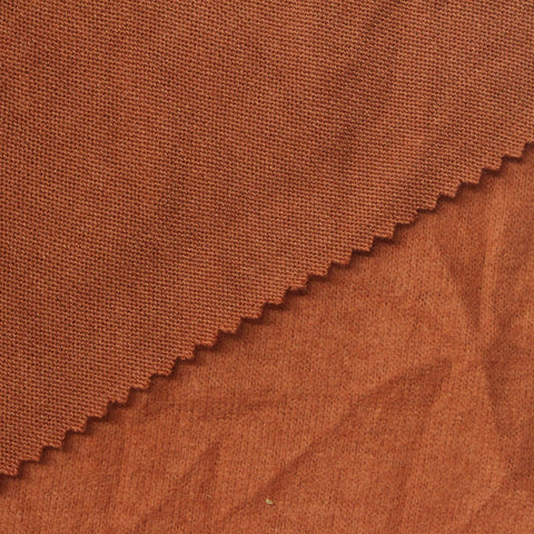 Brushed Polyester Viscose Stretch Chunky Knit Fabric, 195 gsm, 150 cm — Orange