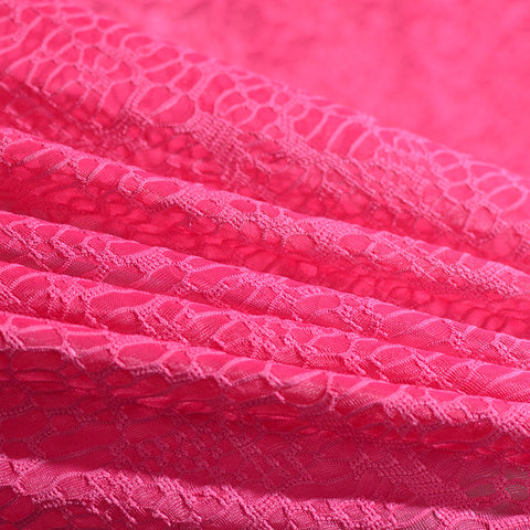Fuchsia Openwork Jersey Knit, Polyester