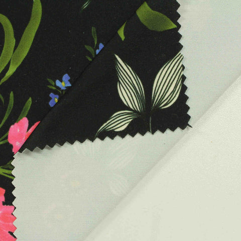 Black Flowers Knit, Polyester