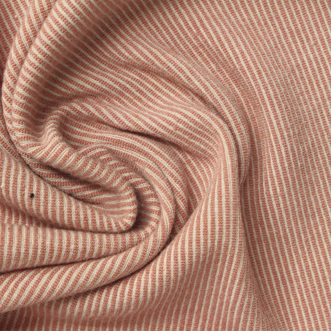 Cotton Polyester Blend Stretch Rib Knit Fabric, 250 gsm, 140 cm — Orange