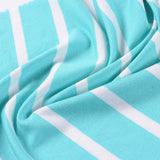 Turquoise Horizontal-Stripe Knit, Viscose — photo 2