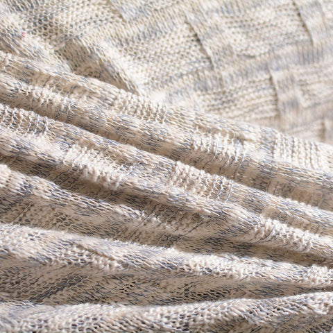 Jacquard Polyester Cotton Knit Fabric, 360 gsm, 158 cm — Grey