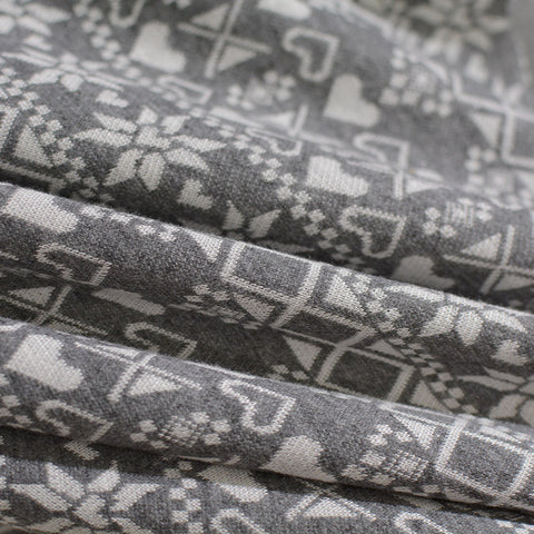 Grey Hearts Lace, Poly-Viscose