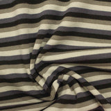 Cream Horizontal-Stripe Ponte Knit, Poly-Viscose — photo 2