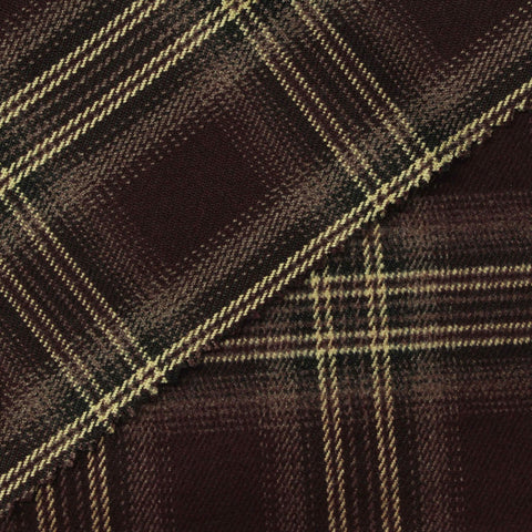 Dark Brown Plaid Woven, Poly-Viscose, 285 gsm, 150 cm, ref EF-265174