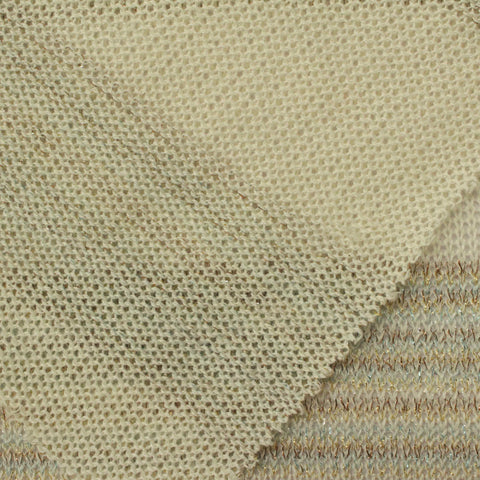 Cream Horizontal-Stripe Chunky Knit, 152 gsm