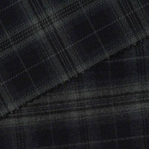 Dark Grey Plaid Woven, Poly-Viscose, 285 gsm, 150 cm, ref EF-265197