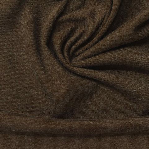 Brown Marl Jersey Knit, Cotton-Poly, 130 gsm