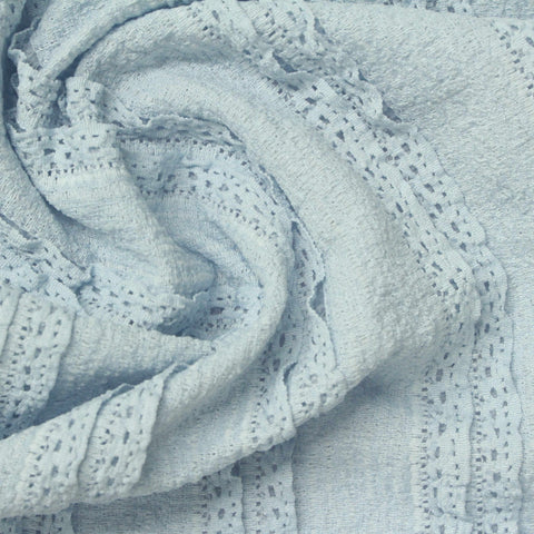 Polyester Stretch Crepe Fabric, 206 gsm, 158 cm — Blue
