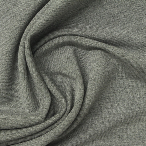 Heather Grey Marl French Terry, Viscose-Poly