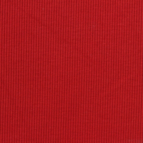 Cotton Polyester Stretch Rib Knit Fabric, 410 gsm, 120 cm — Red