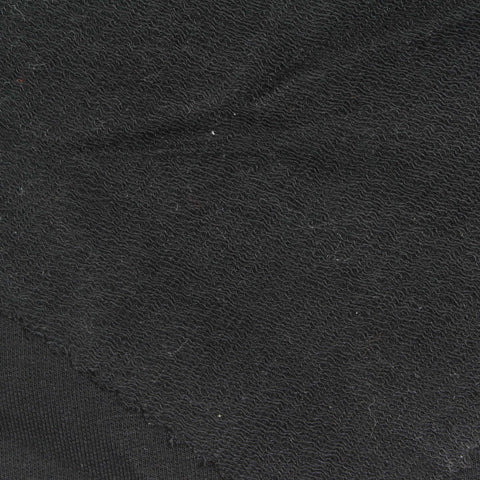 Viscose Stretch French Terry Fabric, 280 gsm, 165 cm — Black