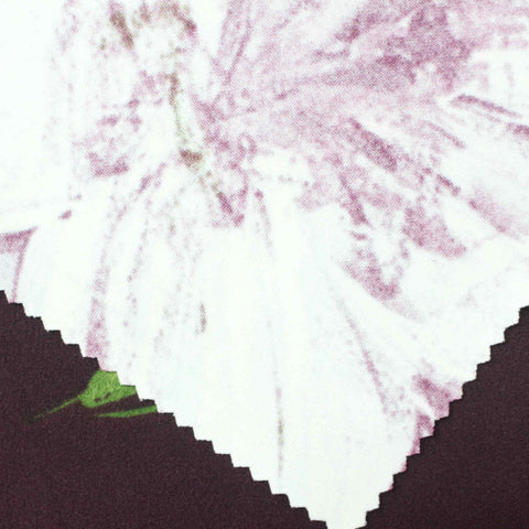 White Flowers Scuba Knit, Polyester