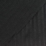 Polyester Stretch Rib Knit Fabric, 200 gsm, 153 cm — Black — photo 2