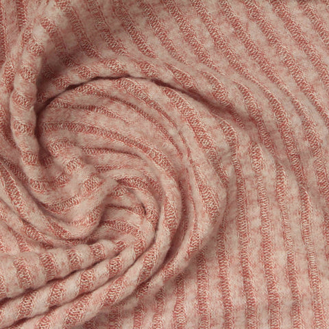 Pink Heathered-Marl Rib Knit, Viscose-Poly