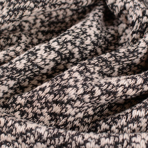 Black Geometric Chunky Knit, Cotton-Poly, 200 gsm