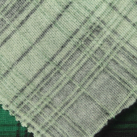Green Plaid Chunky Knit, Polyester, 168 gsm
