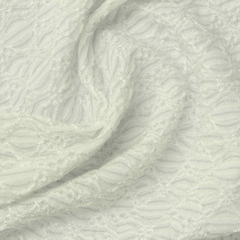 Cream Wavy-Diamond Jersey Knit, Polyester