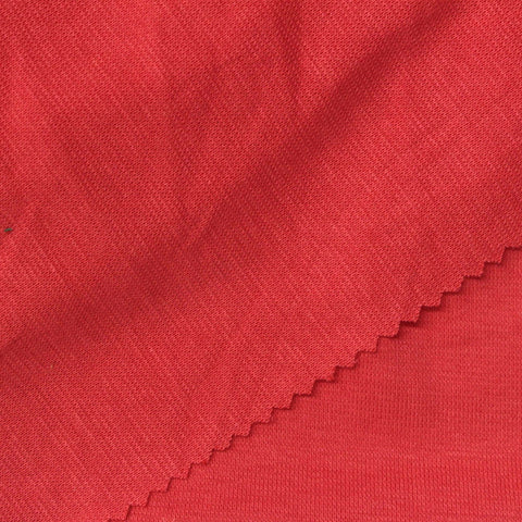 Cotton Modal Stretch Rib Knit Fabric, 215 gsm, 175 cm — Red