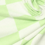 Light Green Check Rib Knit, Viscose — photo 2