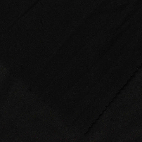 Brushed Polyester Stretch Jersey Knit Fabric, 280 gsm, 175 cm — Black