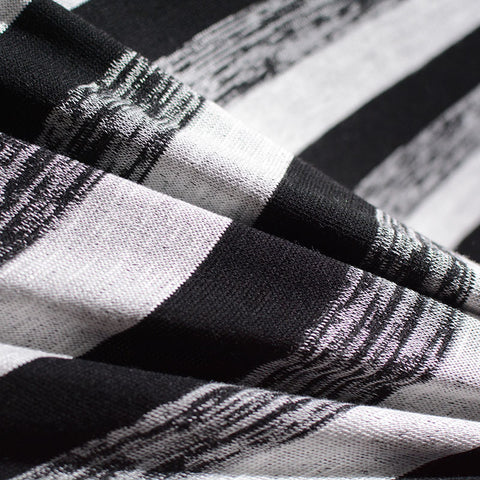 Black Stripes Knit, Viscose-Poly